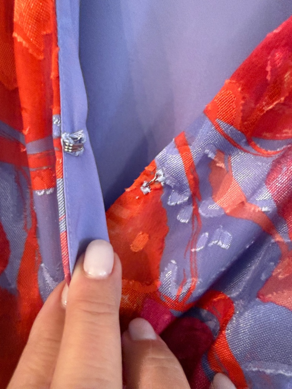 Anthropologie Hutch Vibrant Wrap Maxi Dress in Red & Lavender - Picture 3 of 5